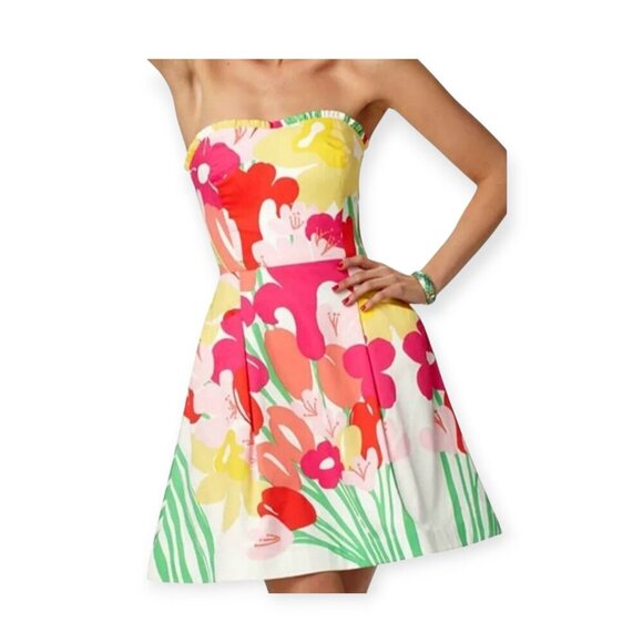 Lavish Lilly's Floral Strapless Cheerful Dress by Lilly Pulitzer size 6 (XS/S) - Picture 2 of 16